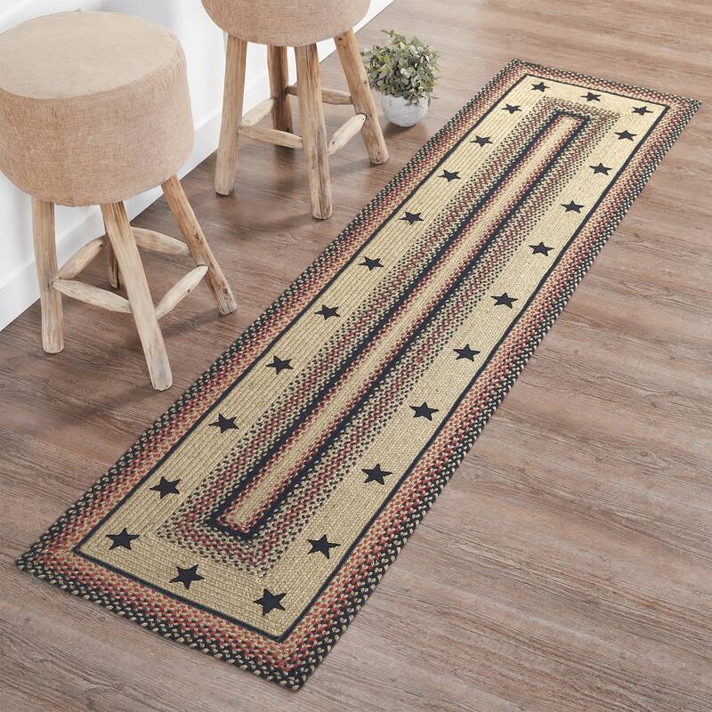 Colonial Star Jute Rug/Runner Rect w/ Pad 24x96 - 3'6"
