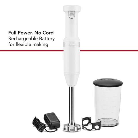 KitchenAid Cordless Hand Blender, 8 inch, White