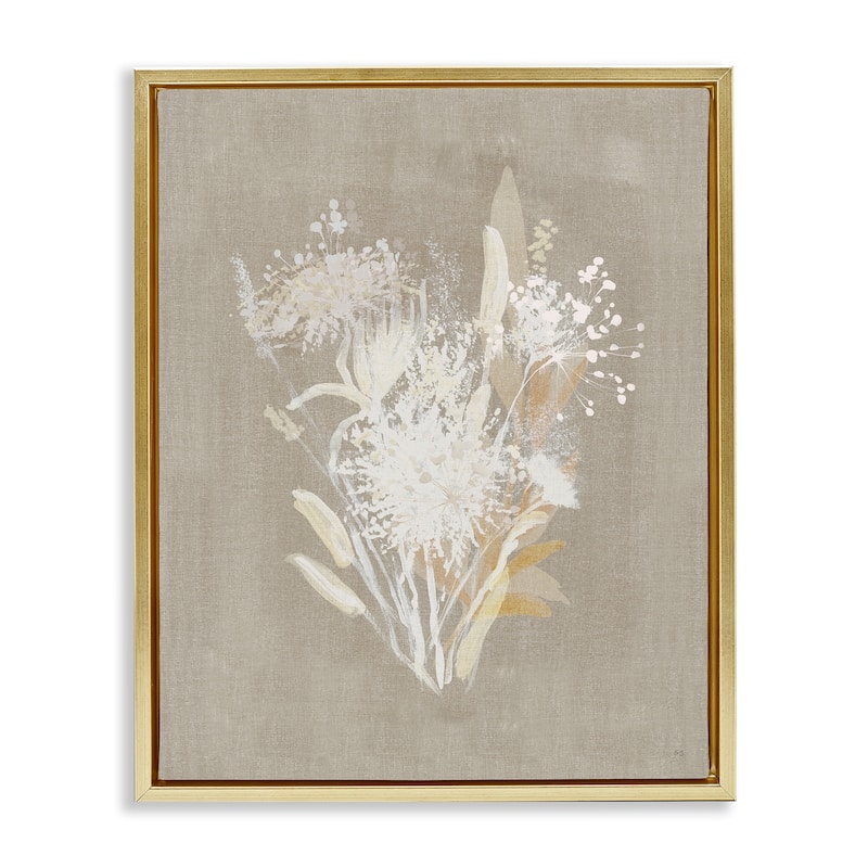 Stupell Country Herbs Impression Framed Floater Canvas Wall Art Design By Susan Jill - 25 x 31 - Gold