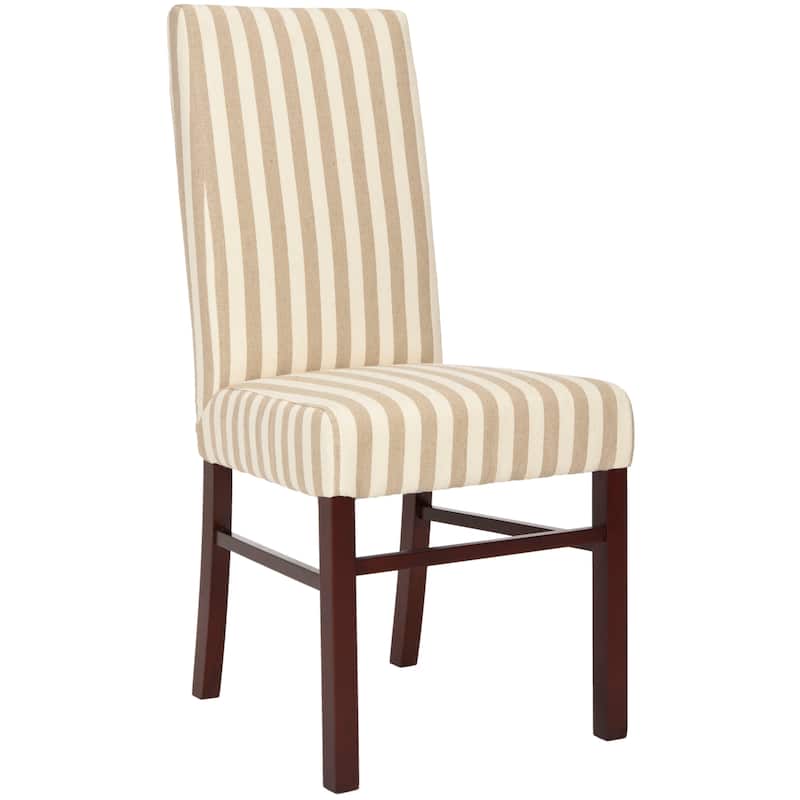 SAFAVIEH Kandi Parsons Stripe Linen Dining Chairs (Pack Of 2) - 18.5" x 23.8" x 39.4" - 19"W x 24"D x 39"H