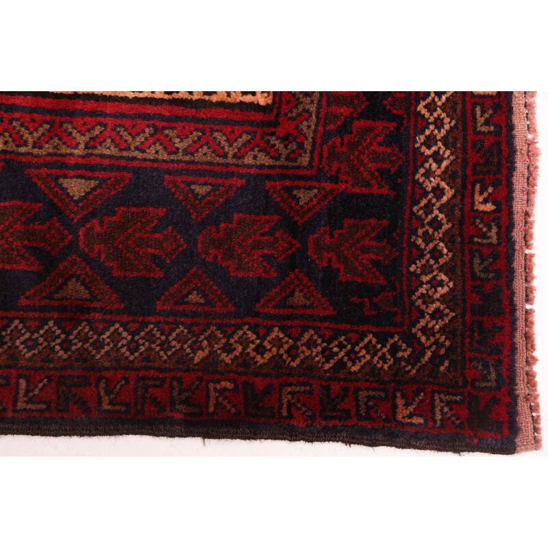 ECARPETGALLERY Hand-knotted Teimani Red Wool Rug - 3'2 x 5'5