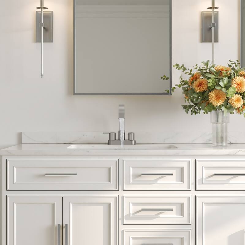 Double Handles 4 inche Centerset Bathroom Sink Faucet