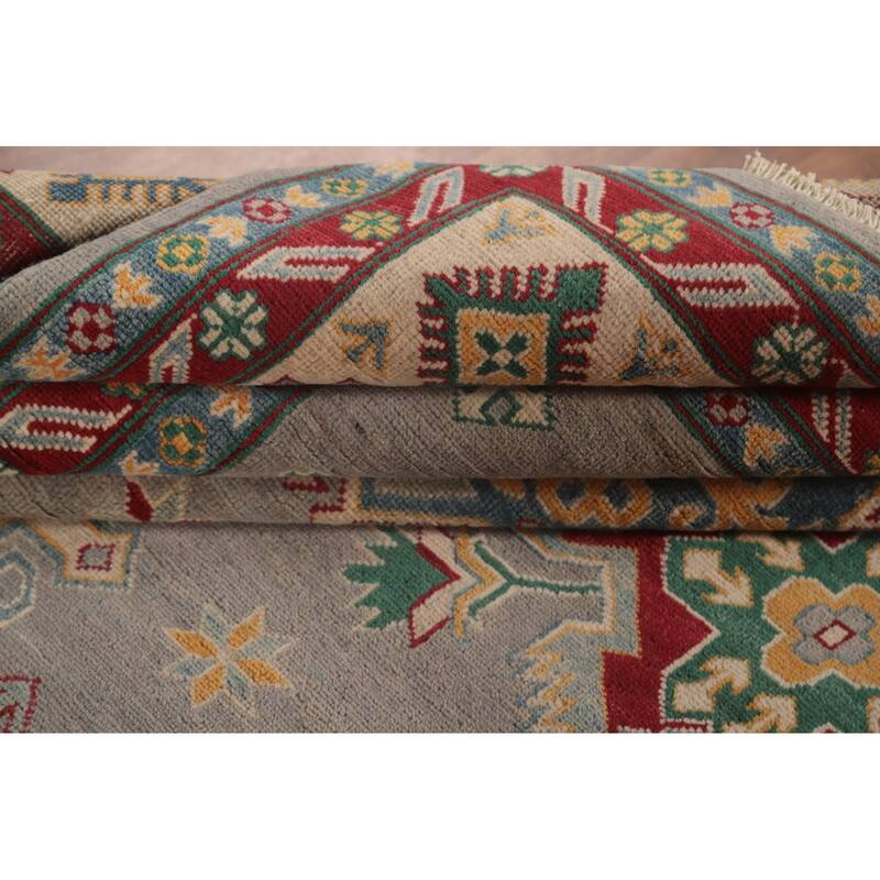 Traditional Kazak Area Rug Hand-Knotted Wool Carpet - 9'10" x 13'1"