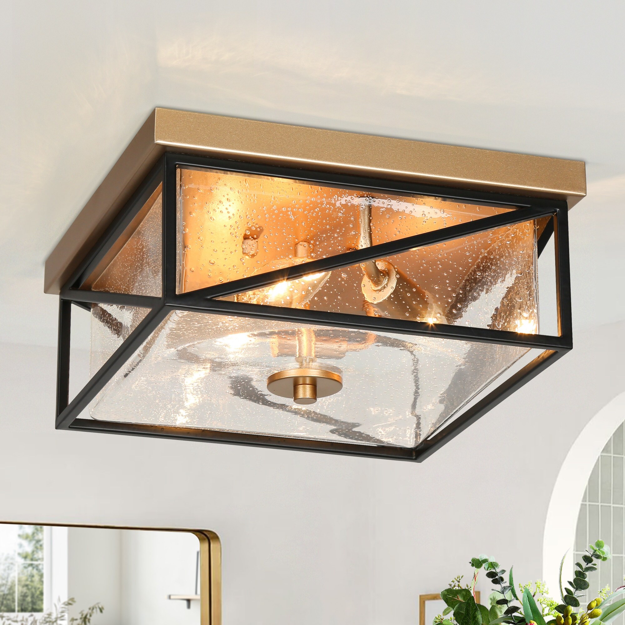 Square modern ceiling light on sale