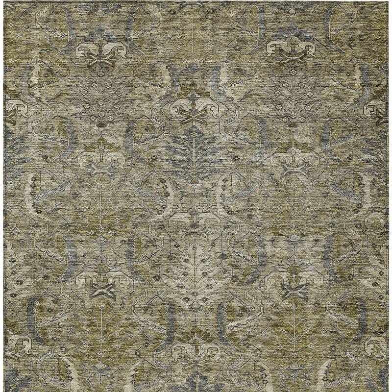 HomeRoots Damask Transitional Rectangle Outdoor Rug