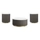preview thumbnail 6 of 5, Round Table Set with Marble Top in White and Charcoal 3 Piece