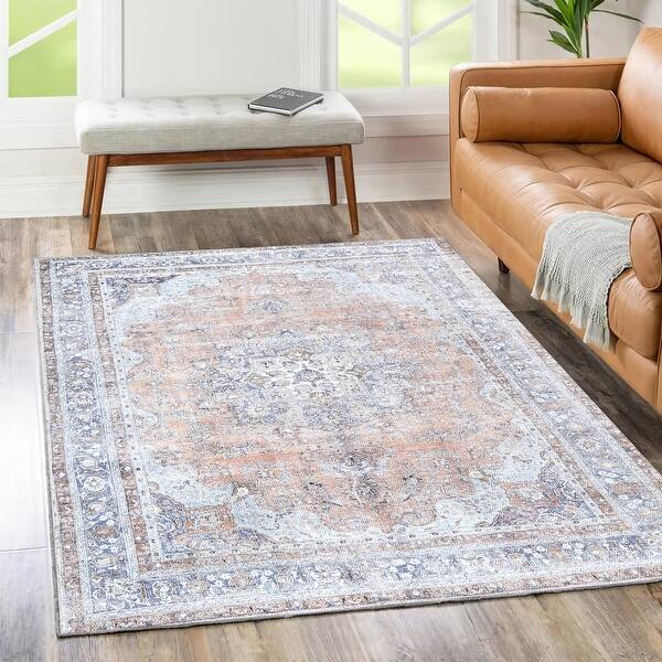 The Rug Collective Distressed Vintage Oxus Desert Machine Washable Area
