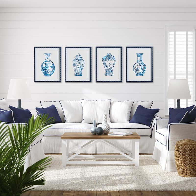 Ornamental Urns In Blue
