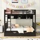 preview thumbnail 2 of 22, Full Over Full Bunk Bed with Twin Trundle and Bookshelf, Solid Pine Wood Frame, Separable Design, for Kids and Teens