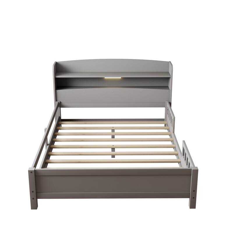 Platform Bed with Built-in LED Light