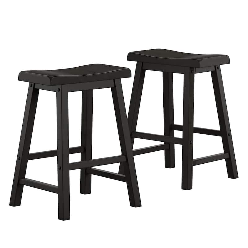 Salvador Saddle Seat Counter Stool (Set of 2) by iNSPIRE Q Bold - Charcoal