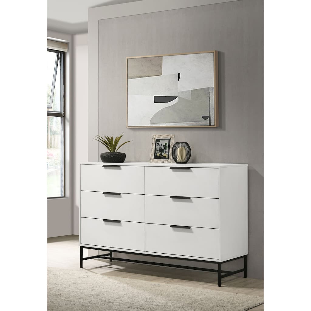 Taraval White 6-drawer Bedroom Dresser