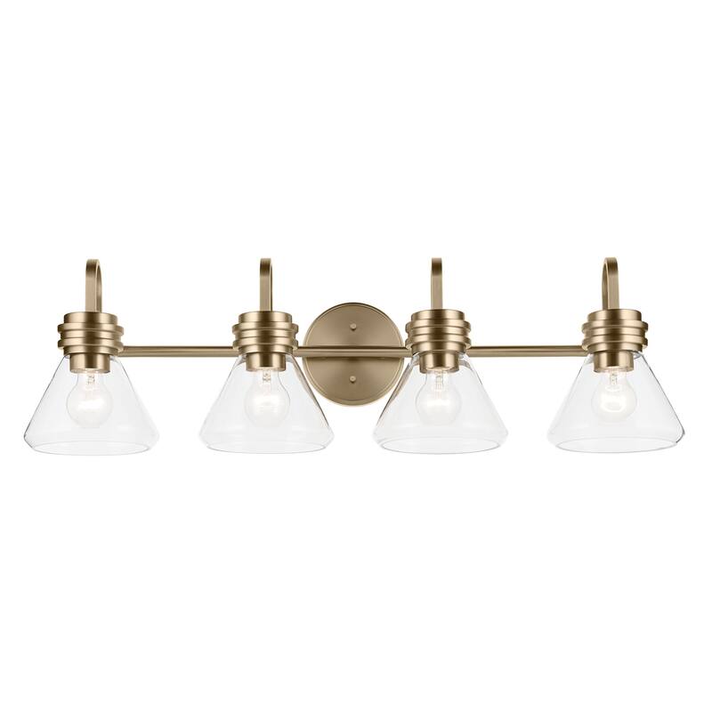 Kichler Lighting Farum 34" 4-Light Vanity Light with Clear Glass in Champagne Bronze