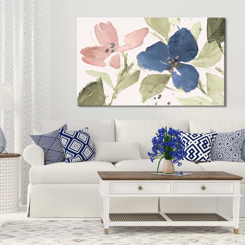 "Watercolor Blooms I" Print on Canvas