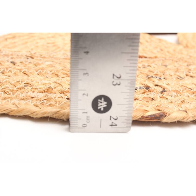 ECARPETGALLERY Braided Weave Palas Denizli Tan Jute Rug - 4'0 x 4'0