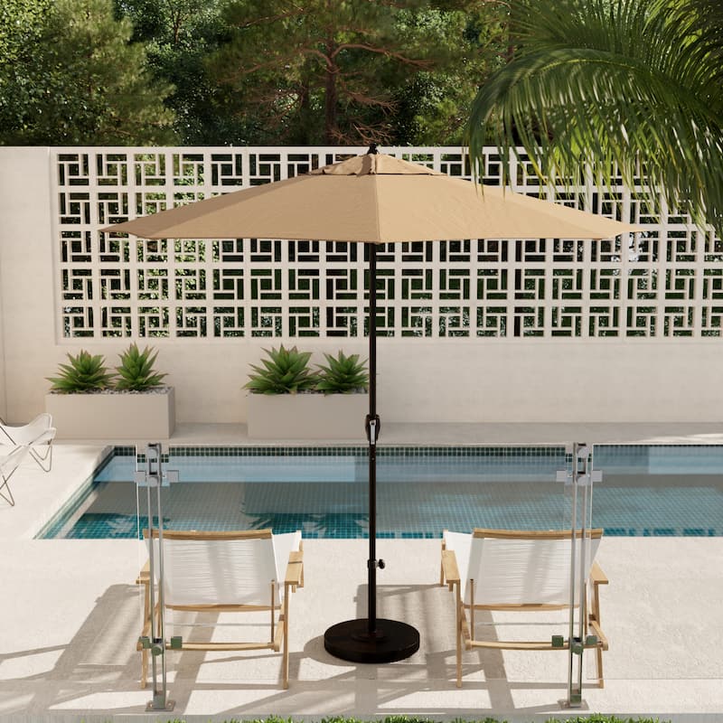North Bend 9-foot Crank Lift Auto Tilt Patio Umbrella with Outdoor Rated Olefin fabric by Havenside Home