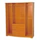 100% Solid Wood Family Wardrobe (No Shelves Included)