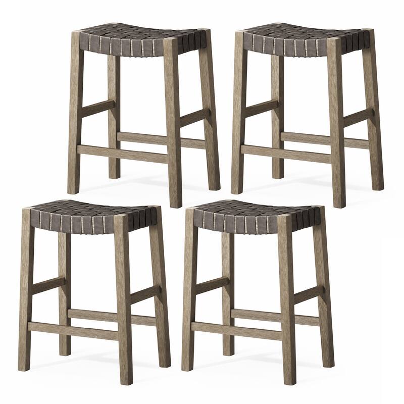Maven Lane Emerson 26" Counter Height Kitchen Stool - Set of 4 - Weathered Grey