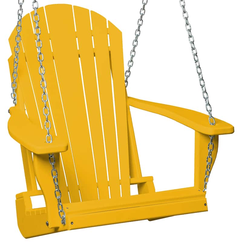 Poly Lumber Adirondack Swing Chair with Chains - Lemon Yellow