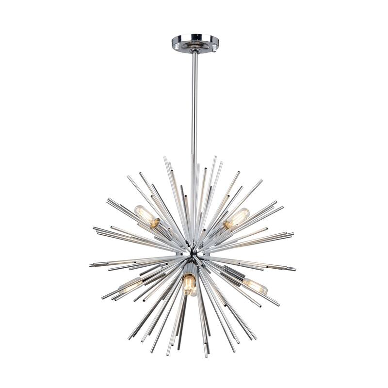 Artcraft Sunburst - 8-Light Chandelier - Chrome - Chrome
