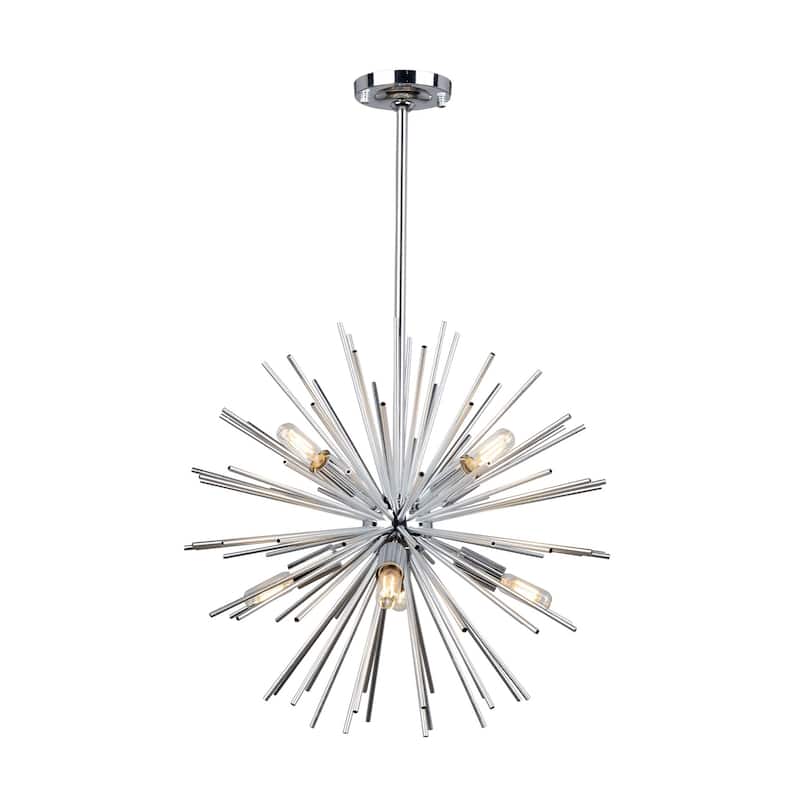 Sunburst 8 Light Chandelier (Chrome)