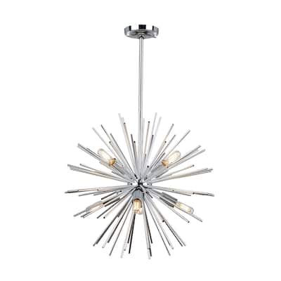 Sunburst 8 Light Chandelier (Chrome)