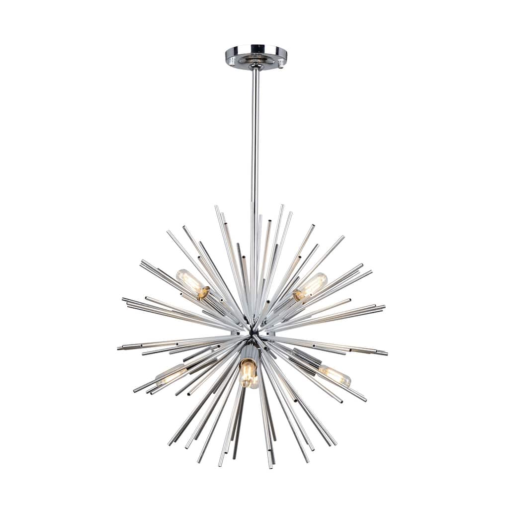 Sunburst 8 Light Chandelier (Chrome)