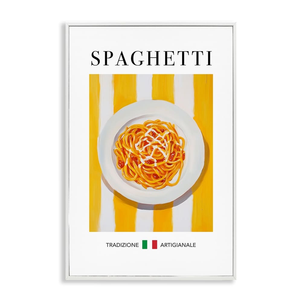 Stupell Traditional Spaghetti Pasta Framed Giclee Art Design By Andreas Magnusson