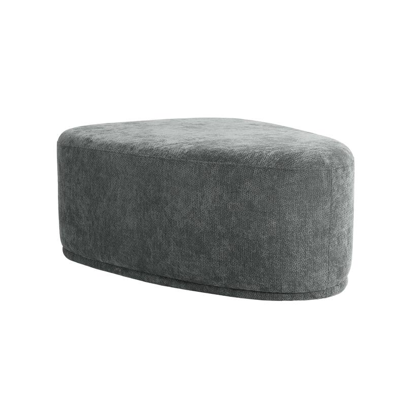 Leon 43" W Modern Oversized Chenille Triangular Cheese Ottoman