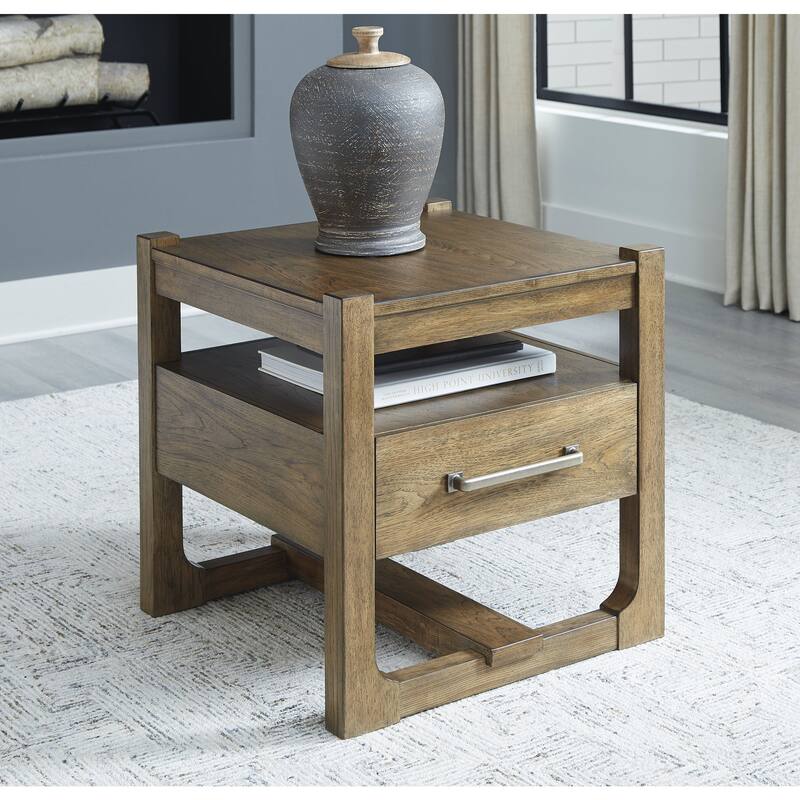 Signature Design by Ashley Cabalynn Light Brown End Table 24"W x 24"D x 24"H Bed Bath