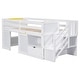 preview thumbnail 12 of 10, Solid Wood Low Loft Twin Bed with Stair, Drawer, and Shelf