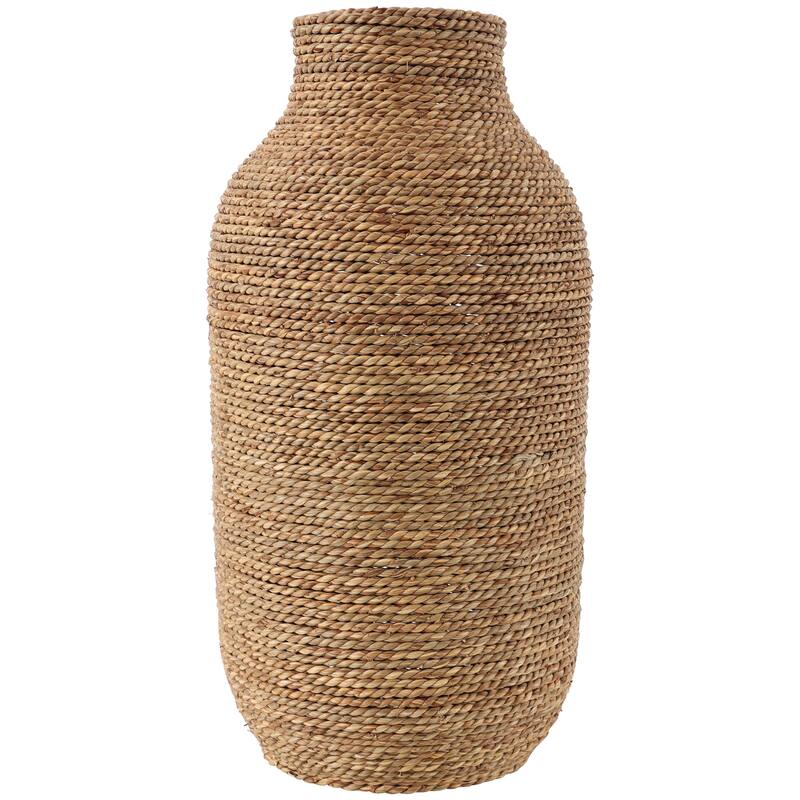 Brown Seagrass Handmade Wrapped Decorative Vase