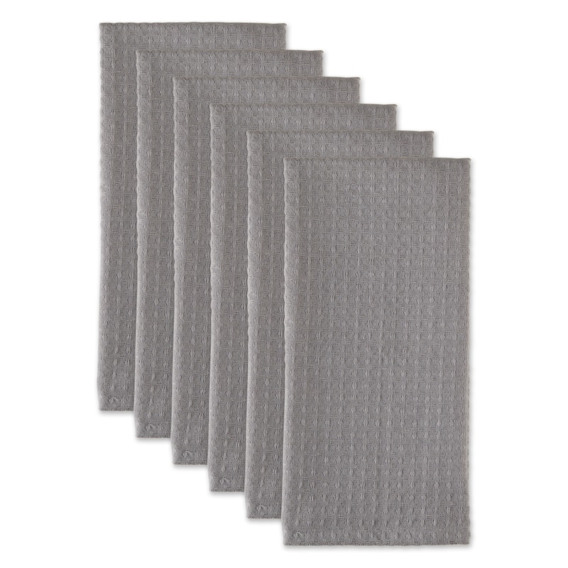 DII Black Recycled Cotton Waffle Dishtowel (Set of 6)