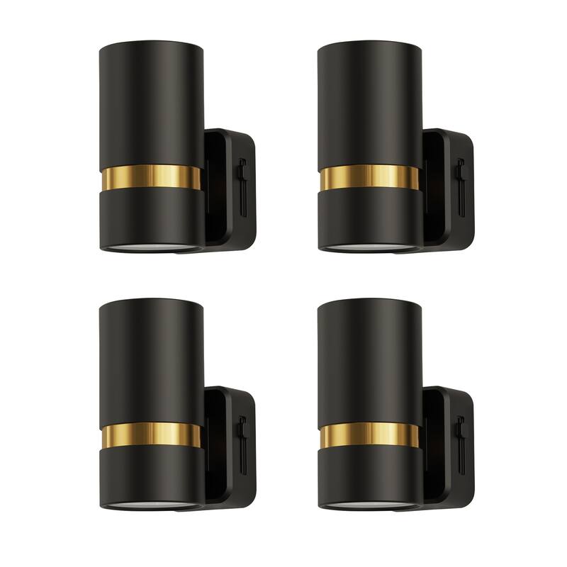 YANSUN 2-Pack Plug-in Motion Sensor Night Lights, Cylinder Design with Gold Belt