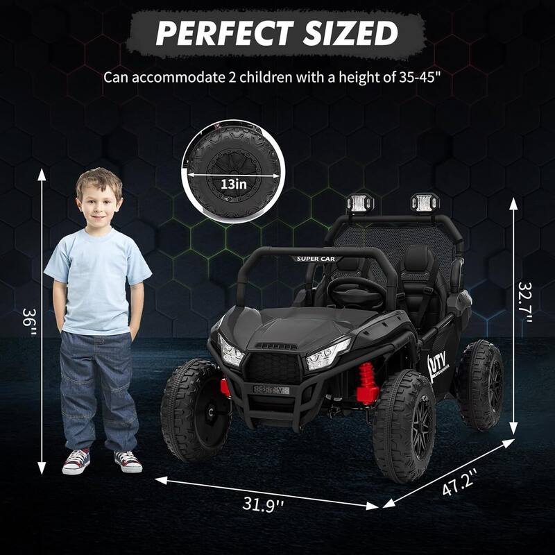 24V 2-Seater Kids UTV Ride-On Car Toy with Parent Remote Control for Kids Best Gifts