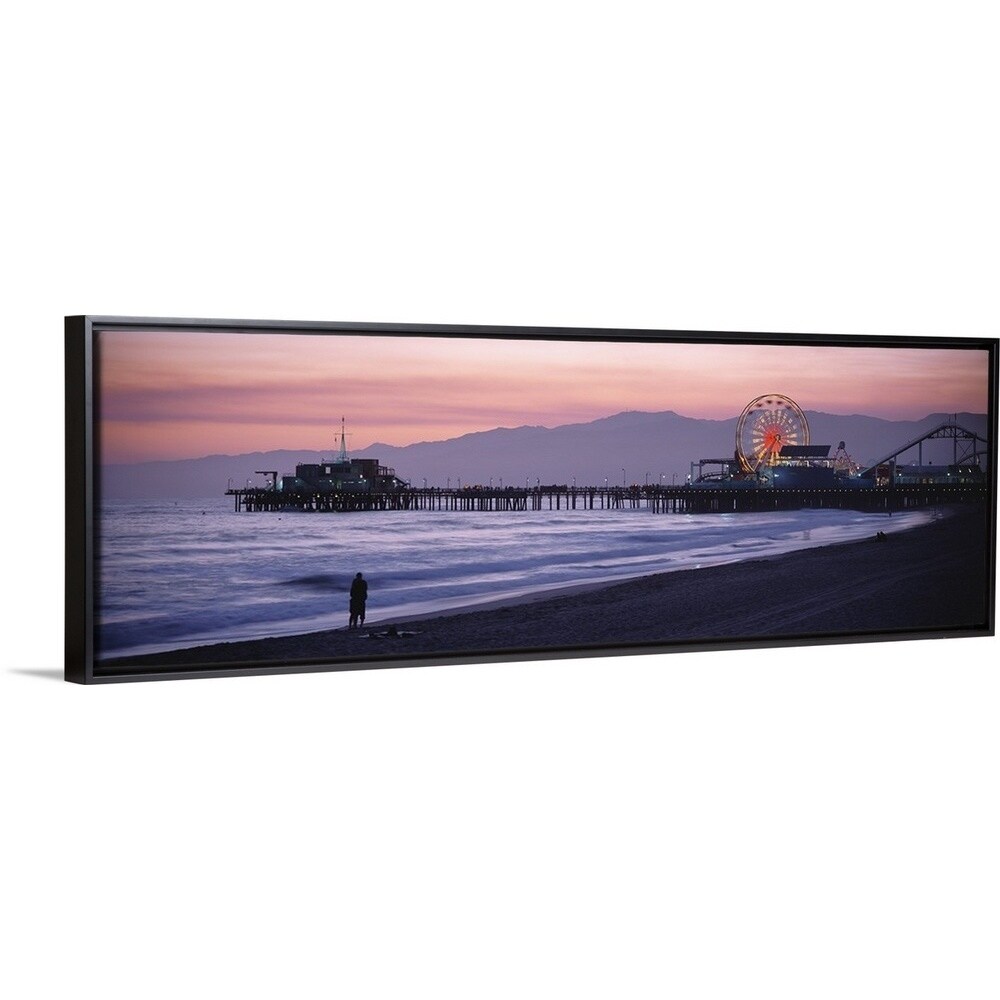 Shop Santa Monica Pier Santa Monica Ca Black Float Frame Canvas