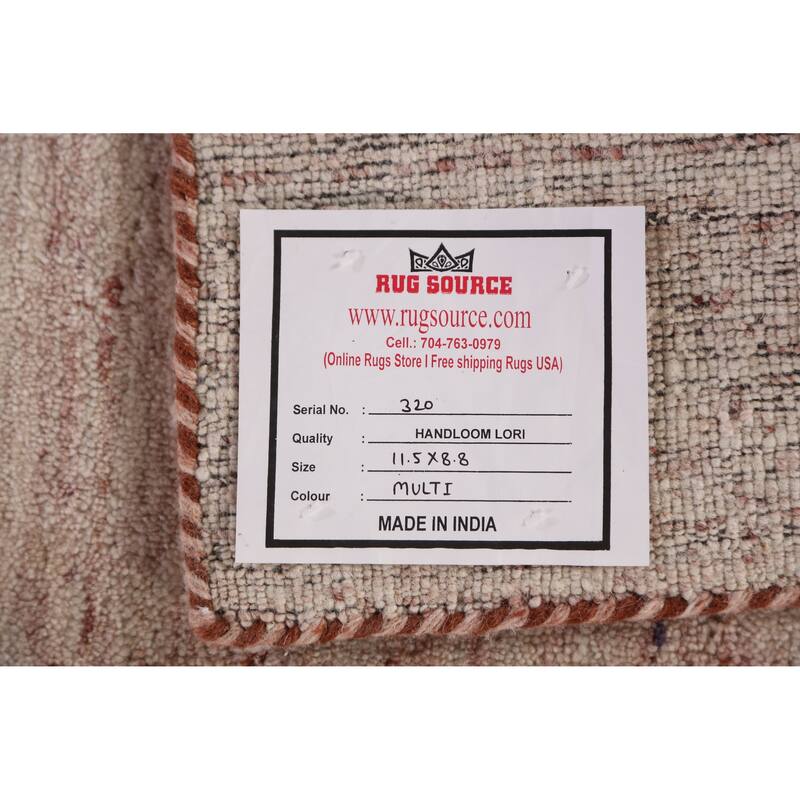 Hand Knotted Oriental 100% Wool Carpet Tribal Animal Pictorial Multi-Colored Gabbeh Area Rug - 11' 5'' X 8' 8''