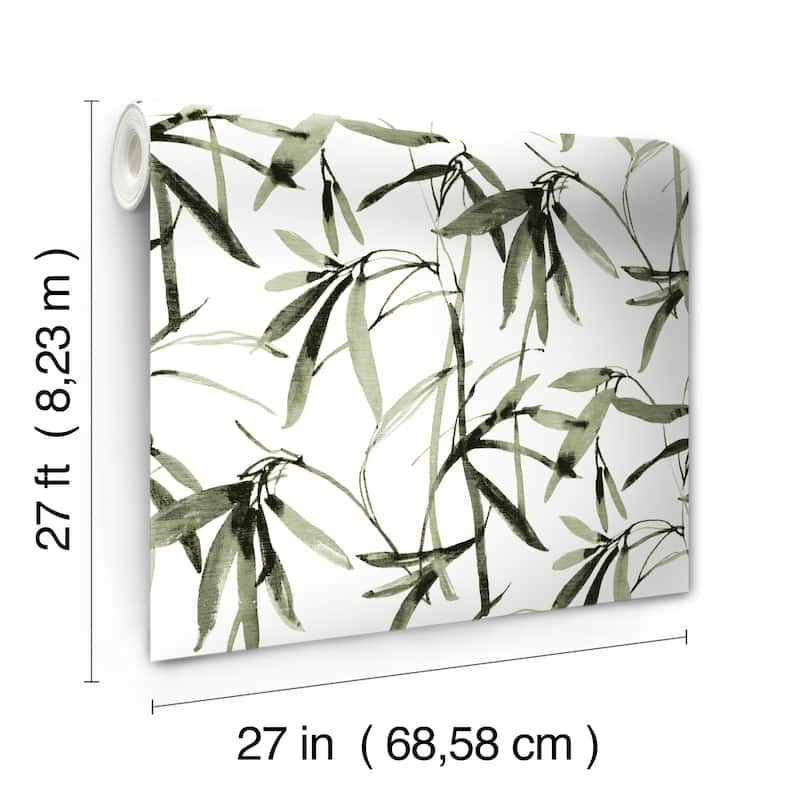 Menton Vinyl Bamboo Ink Wallpaper 27 in x 27 ft = 60.75 sq ft
