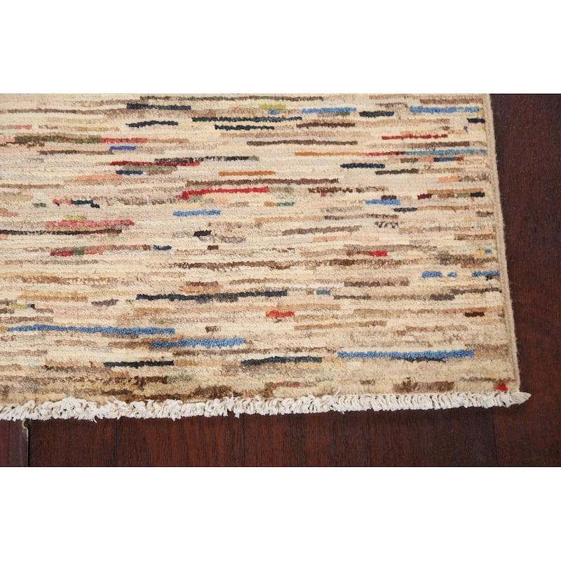 Contemporary Gabbeh Kashkoli Area Rug Wool Hand-knotted Foyer Carpet - 2'7" x 3'10"