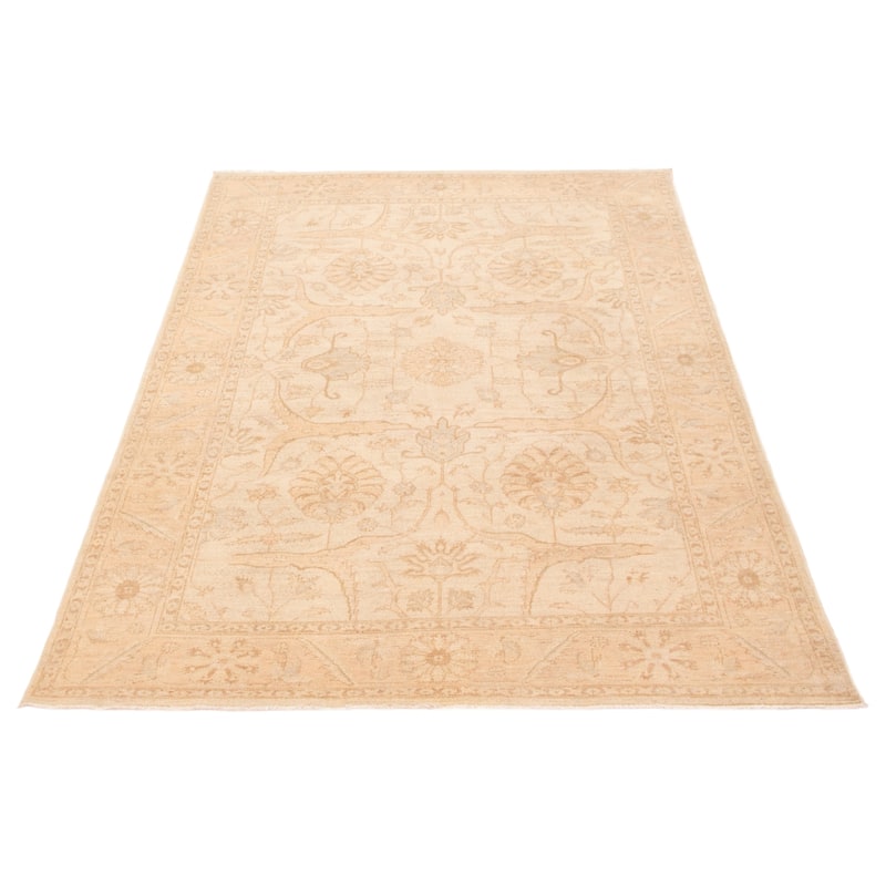 ECARPETGALLERY Hand-knotted Chobi Finest Cream Wool Rug - 5'9 x 9'0