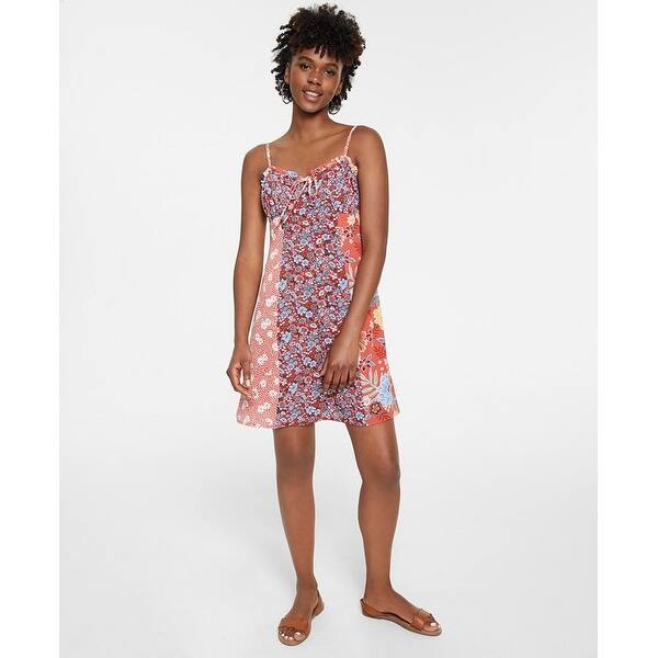 women printed a line dress Bar III Women's Sweetheart Orange Size Large - Bed Bath & Beyond Cotton dress