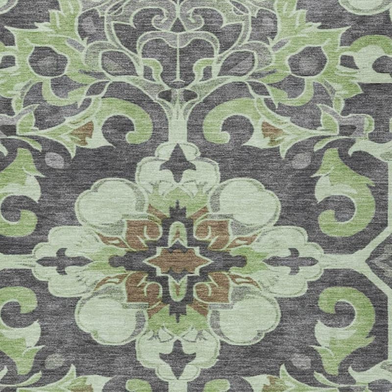 HomeRoots Damask Traditional Rectangle Outdoor Rug