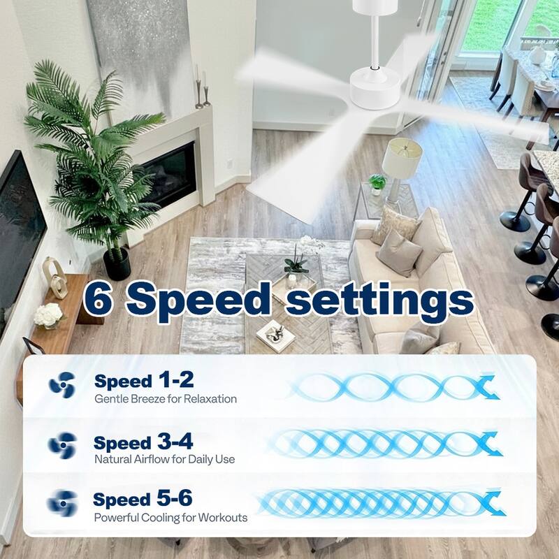 MLiAN 54 In. 4 -ABS Blades Wet Rated Outdoor Ceiling Fan with Remote