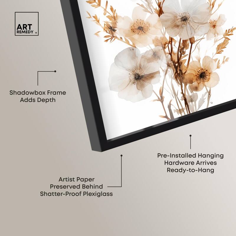 Parchment Petals Shadowbox by Art Remedy