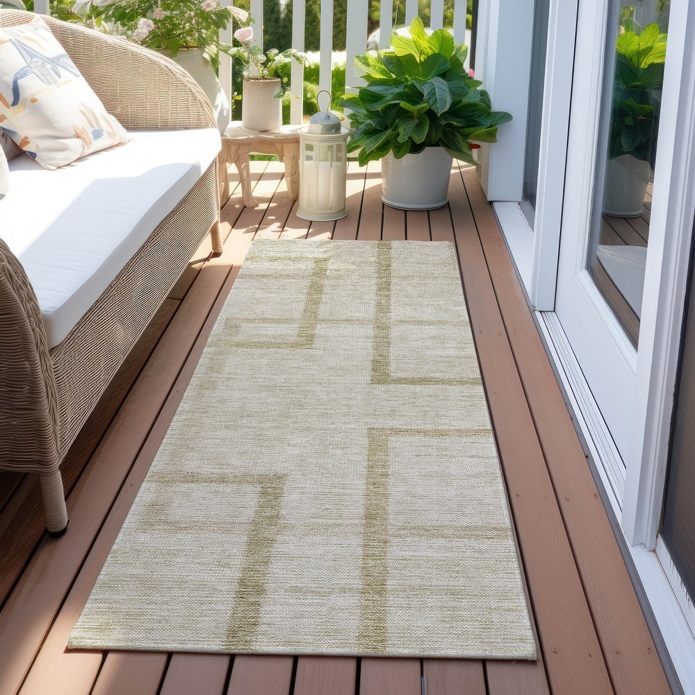 Machine Washable Indoor/ Outdoor Chantille Contemporary Geo Rug