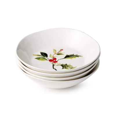Certifed International Holly And Vines Set of 4 Dinner Bowls 9.5" x 2" - 9.5 L x 9.5 W x 2 H