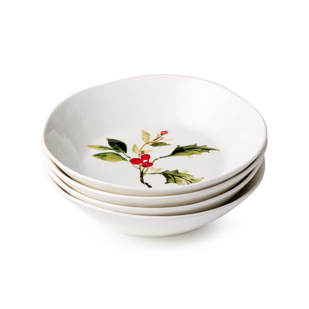 Certifed International Holly And Vines Set of 4 Dinner Bowls 9.5" x 2" - 9.5 L x 9.5 W x 2 H