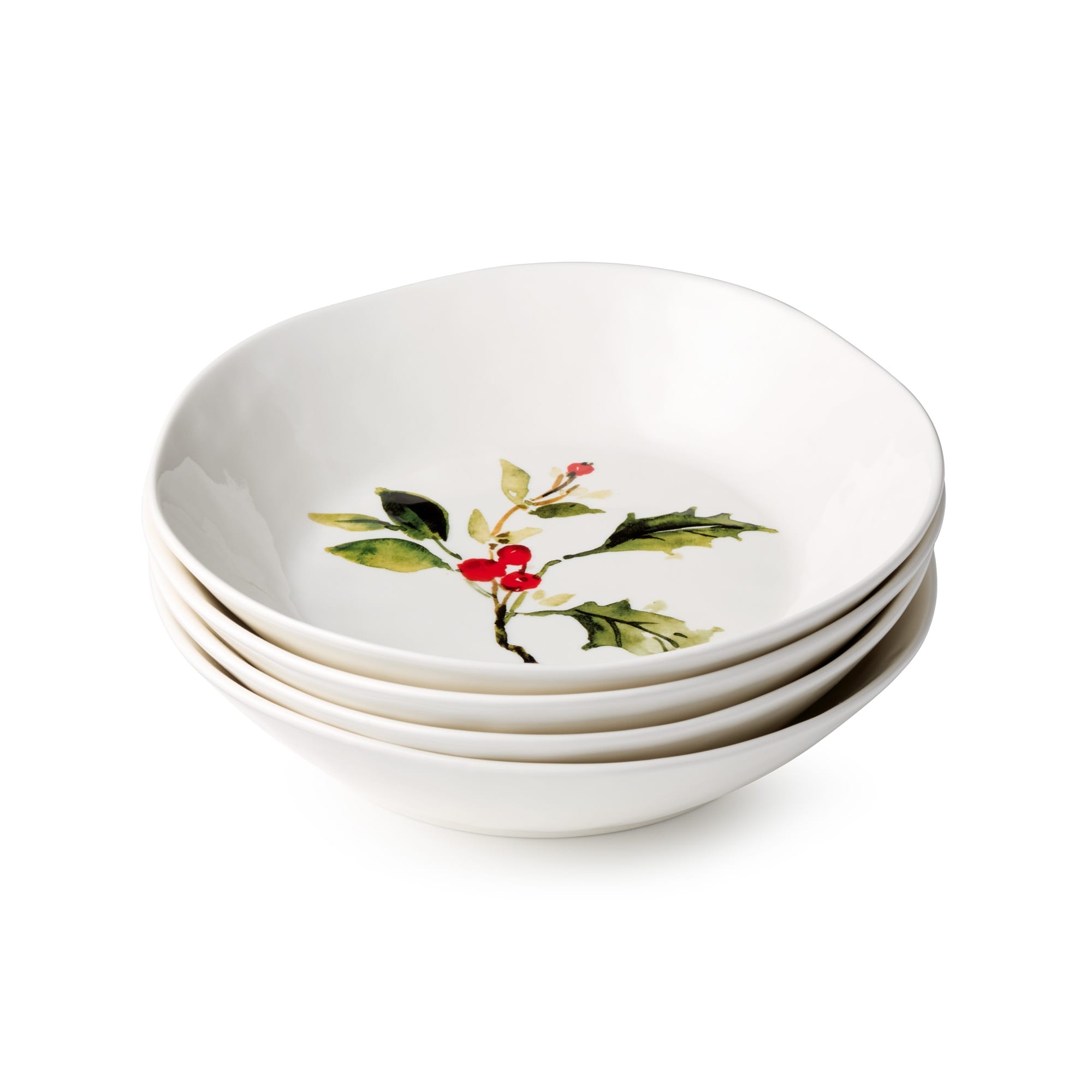 Certifed International Holly And Vines Set of 4 Dinner Bowls 9.5" x 2" - 9.5 L x 9.5 W x 2 H