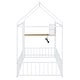 preview thumbnail 11 of 16, White Metal Twin Size Floor Bed with Desk w/USB Ports, Kids Bed with Storage Shelf