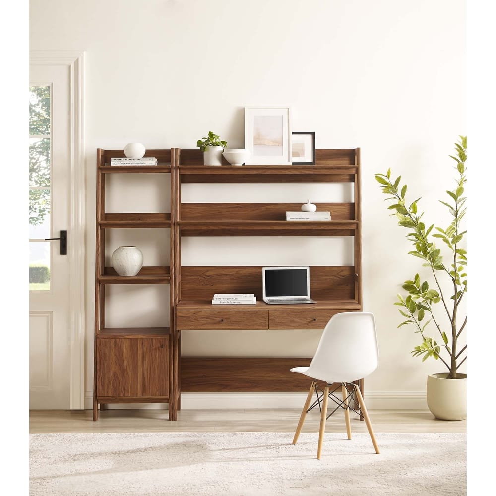 Bixby 2-Piece Wood Office Desk and Bookshelf